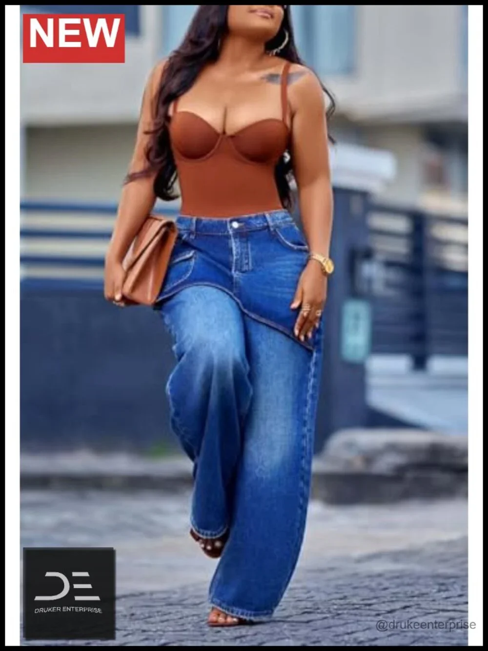 High Waisted Baggy Patchwork Wide Leg Jeans Y2K Streetwear